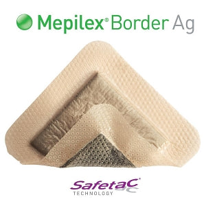 Molnlycke Healthcare Mepilex Border Ag Antimicrobial Dressings - Mepilex Border Ag Antimicrobial Dressings, 4" x 4" - 395390