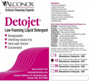 Alconox, Detojet Detergents - DETOJET , 15 GALLON - 1615