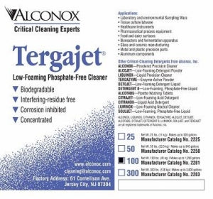 Alconox, Inc Tergajet Detergents - Tergajet Low-Foaming Phosphate-Free Powdered Detergent, 100 lb. - 2201