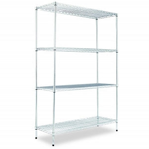 Alera Industrial Wire Shelving Units - NSF Certified Industrial 4-Shelf Wire Shelving Kit, 48" x 18" x 72", Silver - SW50-4818SR