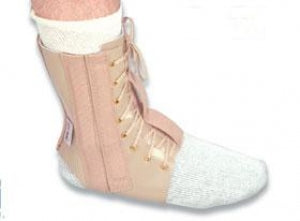 AliMed Leather Lace-Up Ankle Immobilizers - Leather Lace-Up Ankle Immobilizer, 7" to 8", Size S - 60665