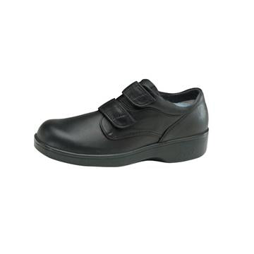 Men's Black Leather Shoe with Hookloop Aetrex Ambulators