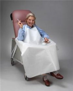 SkiL-Care Smoker's Aprons - Smoker's Apron, Lap Cover, White, WheelChair Ties - 906010