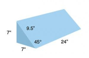 AliMed 45° Triangle Positioner - 45° Wedge Positioner, Black Conductive Vinyl, 24" x 7" x 7" - 931711