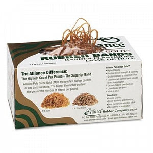 Alliance Sterling Rubber Bands - Pale Crepe Gold 3.5" x 0.06" Size 19 Rubber Bands - 20195