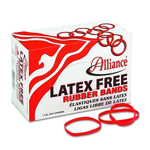 Alliance Rubber Rubber bands - Non-Latex Rubber Bands, Size 64, Orange, 3.5" x 0.25", 380 Bands/1-lb. Box - 37646