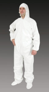 Alpha Pro Tech Critical Cover NuTech Coveralls w/Surgrip - COVERALL, HOOD, SUREGRIP BTS, WH, S / M - CV-64B92-2