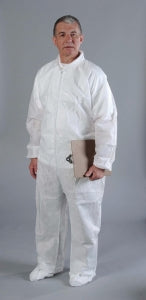 Alpha Pro Tech AlphaGuard Critical Cover Coveralls - AlphaGuard Coveralls with Elastic Wrists, Ankles and Back, White, Size M - CV-74032-2