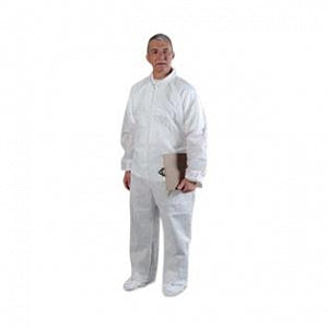 Alpha Pro Tech AlphaGuard Critical Cover Coveralls - AlphaGuard Coveralls with AquaTrak Boots and Elastic Wrists, Ankles and Back, White, Size L - CV-74832-3