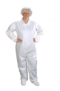 Alpha Pro Tech ComforTech Critical Cover Coveralls - White Coveralls, Elastic Wrist / Ankle, Size M - CV-J4022-2