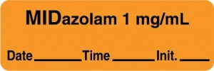 Centurion Centurion Anesthesia Syringe Labels - Midazolam Orange 1 mg / mL Tape - ALX165D