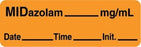 Centurion Centurion Anesthesia Syringe Labels - Midazolam Orange mg / mL Tape - ALX165