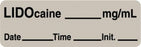 Centurion Centurion Anesthesia Syringe Labels - Lidocaine Gray mg / mL Tape - ALX39