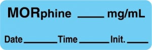 Centurion Centurion Anesthesia Syringe Labels - Morphine Blue mg / mL Tape - ALX41