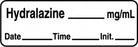 Centurion Centurion Anesthesia Syringe Labels - Hydralazine White mg / mL Tape - ALX862D