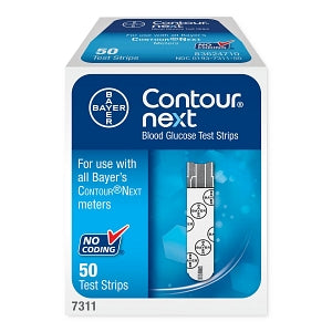 Ascensia Diabetes Care Contour Next Blood Glucose System - Contour Next Blood Glucose Test Strips, 50/Box - 7311