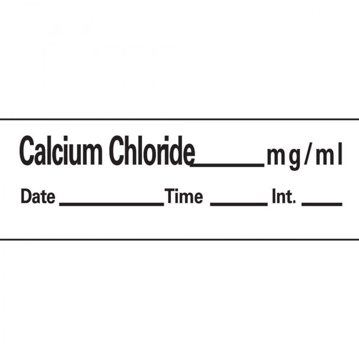 Anesthesia Tape With Date, Time, And Initial Removable Calcium Chloride Mg/Ml 1" Core 1/2" X 500" Imprints White 333 500 Inches Per Roll