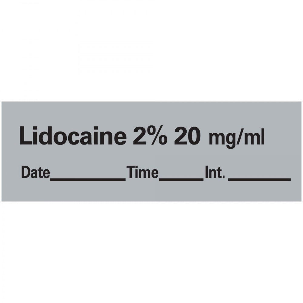 Anesthesia Tape With Date, Time, And Initial Removable Lidocaine 2% 20 Mg/Ml 1" Core 1/2" X 500" Imprints Gray 333 500 Inches Per Roll