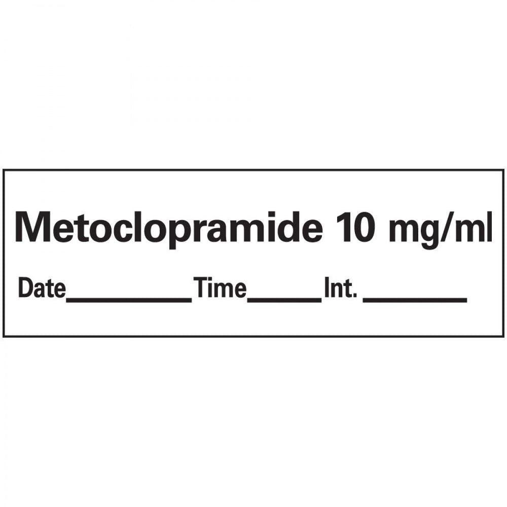 Anesthesia Tape With Date, Time, And Initial Removable Metoclopramide 10 Mg/Ml 1" Core 1/2" X 500" Imprints White 333 500 Inches Per Roll