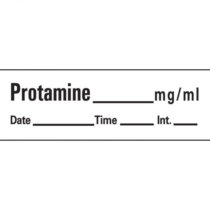 Anesthesia Tape With Date, Time, And Initial Removable Protamine Mg/Ml 1" Core 1/2" X 500" Imprints White 333 500 Inches Per Roll