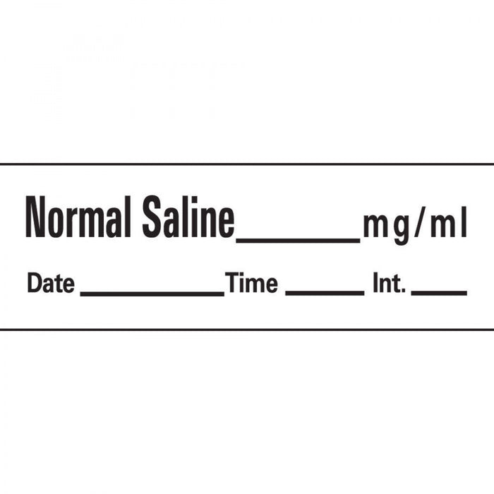 Anesthesia Tape With Date, Time, And Initial Removable Normal Saline Mg/Ml 1" Core 1/2" X 500" Imprints White 333 500 Inches Per Roll