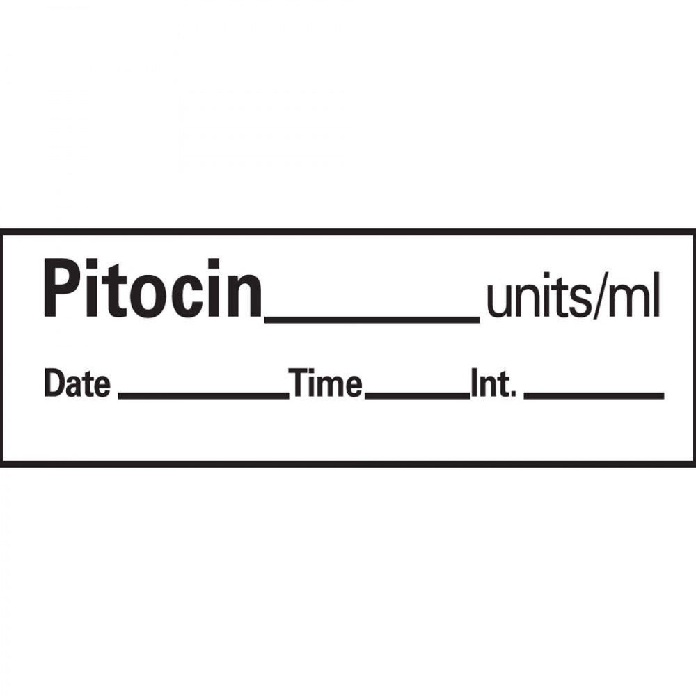 Anesthesia Tape With Date, Time, And Initial Removable Pitocin Units/Ml 1" Core 1/2" X 500" Imprints White 333 500 Inches Per Roll