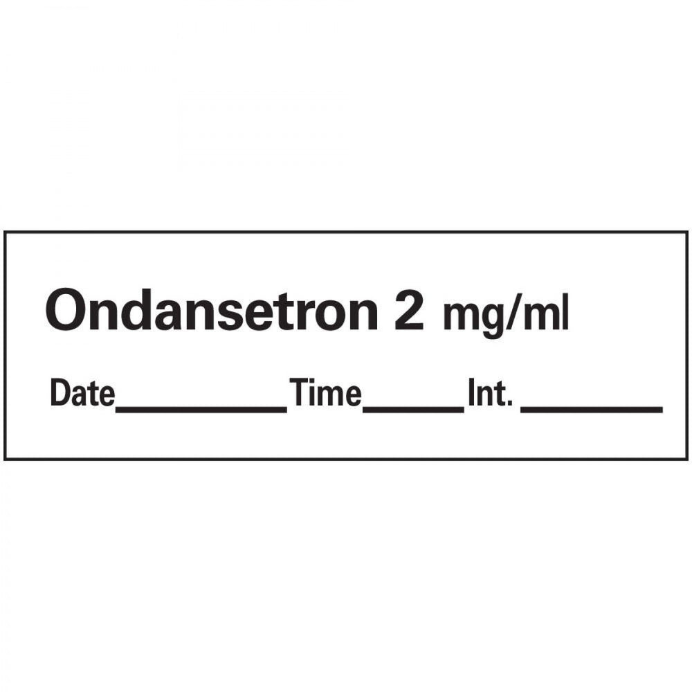 Anesthesia Tape With Date, Time, And Initial Removable Ondansetron 2 Mg/Ml 1" Core 1/2" X 500" Imprints White 333 500 Inches Per Roll