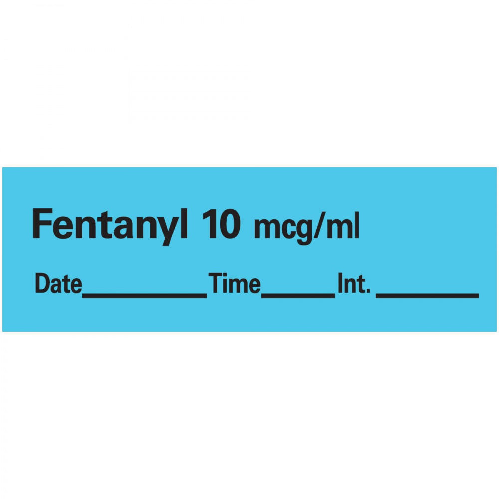 Anesthesia Tape With Date, Time, And Initial Removable Fentanyl 1"0 Mcg/Ml 1 Core 1/2" X 500" Imprints Blue 333 Inches Per Roll