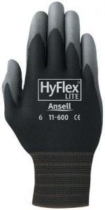 Ansell Edmont Hyflex Ultra Lightweight Gloves - Hyflex Lite Ultra Lightweight Gloves, Gray, Size 8.0 - 205652