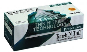 Ansell Thin Nitrile PF Touch N Tuff Gloves - Touch N Tuff Powder-Free Thin Nitrile Exam Gloves, 5 Mil, Teal, Size M - 585835