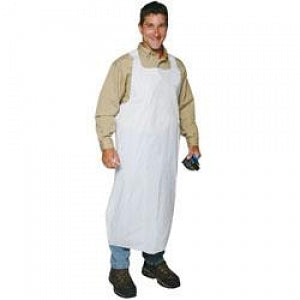 Ansell Edmont Disposable Economy Polyethylene Aprons - Ansell Disposable Economy Polyethylene Apron, White, 28" x 46" - 950131