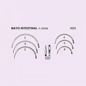 Anchor Products Mayo Catgut Surgical Needle - Mayo Straight Intestinal Needle, Taper Point, Size 6 - 1823-6DC