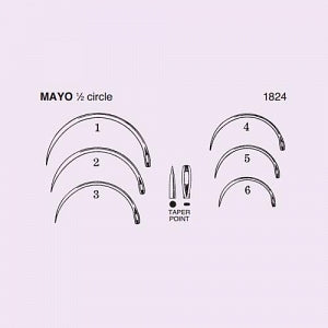 Anchor Products Mayo Catgut Surgical Needle - DBD-NEEDLE, MAYO CATGUT 1/2 CIR TAPR PNT, - 1824-4DC