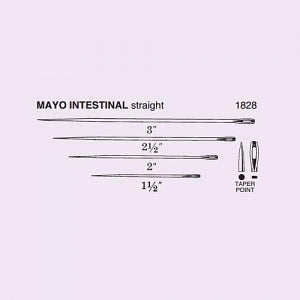 Anchor Products Mayo Catgut Surgical Needle - Mayo Catgut 1/2 Circle Intestinal Needle, Straight, Taper Point, Size 2 - 1828-2DC