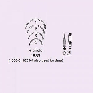 Anchor Products Taper Point 1/2 Circle Eye Needles - Taper Point 1/2 Circle Eye Needle, Size 2 - 1833-2DC