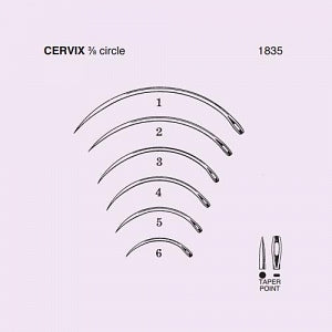 Anchor Products Cervix Needles - Cervix Needle, 3/8 Circle, Taper-Point, Disposable Carton, Size 5 - 1835-5DC