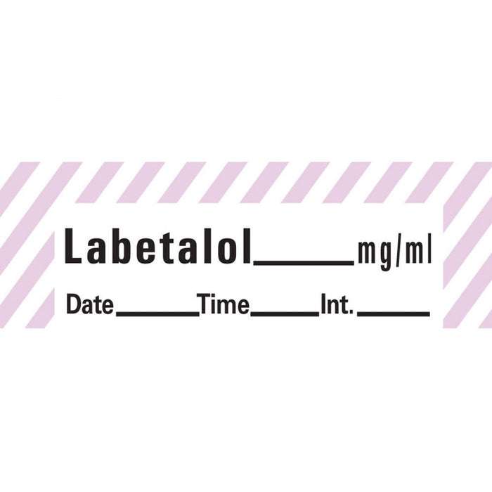 Anesthesia Tape With Date, Time, And Initial Removable Labetalol Mg/Ml 1" Core 1/2" X 500" Imprints White With Violet 333 500 Inches Per Roll