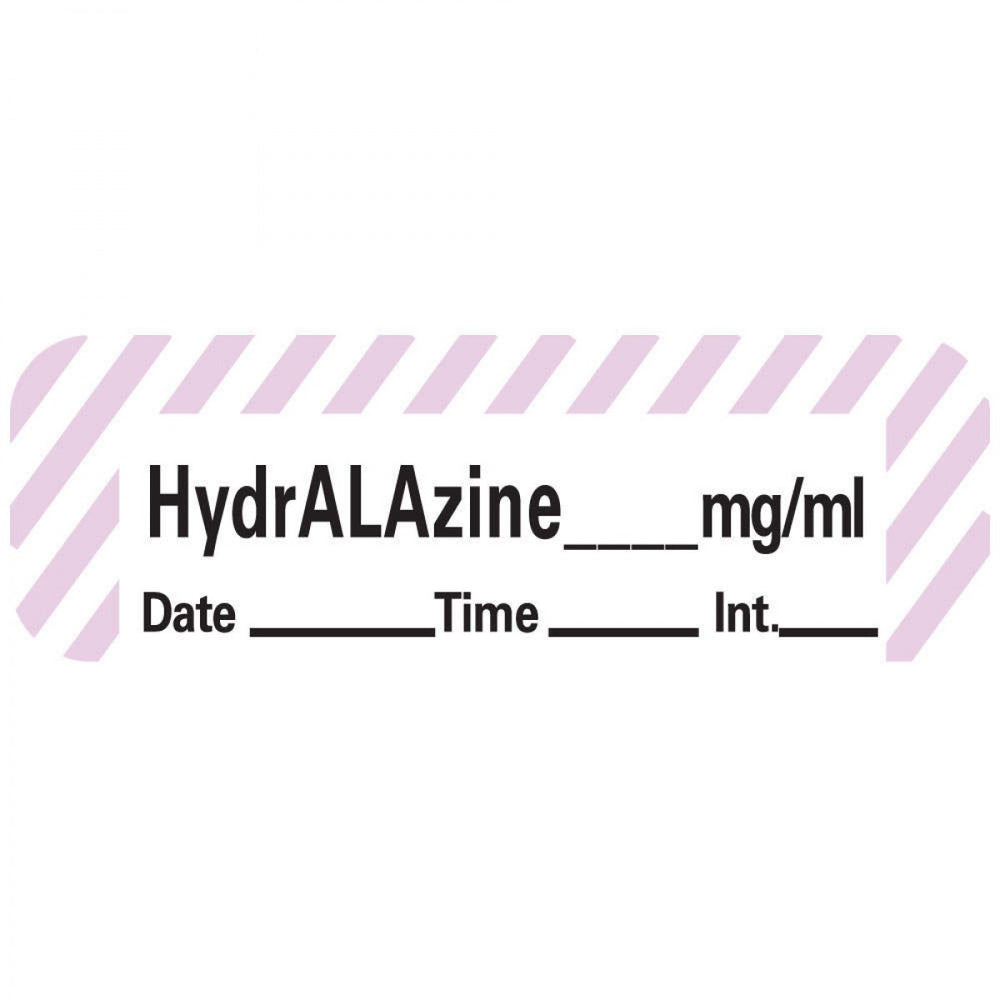 Anesthesia Tape With Date, Time, And Initial Removable Hydralazine Mg/Ml 1" Core 1/2" X 500" Imprints White With Violet 333 500 Inches Per Roll