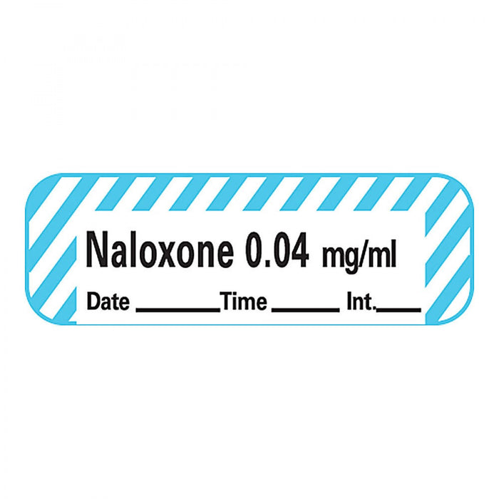 Anesthesia Tape With Date, Time, And Initial Removable Naloxone 0.04 Mg/Ml 1" Core 1/2" X 500" Imprints White With Blue 333 500 Inches Per Roll