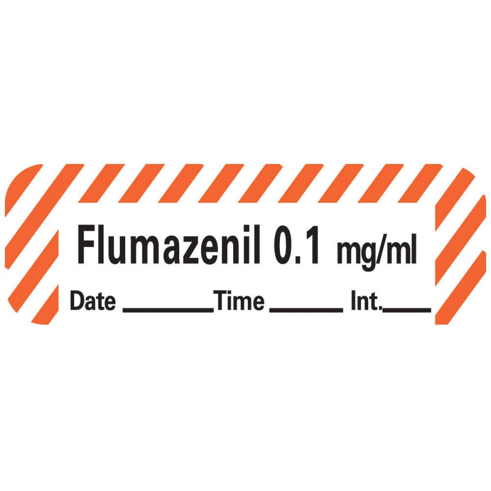 Anesthesia Tape With Date, Time, And Initial Removable Flumazenil 0.1" Mg/Ml 1 Core 1/2" X 500" Imprints White With Fl. Red 333 500 Inches Per Roll