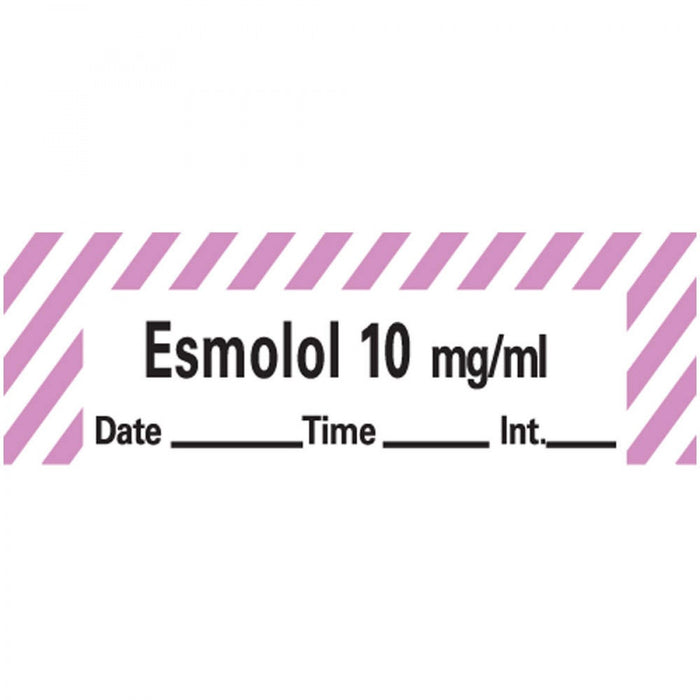 Anesthesia Tape With Date, Time, And Initial Removable Esmolol 1"0 Mg/Ml 1 Core 1/2" X 500" Imprints White With Violet 333 500 Inches Per Roll