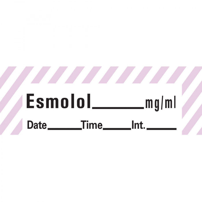 Anesthesia Tape With Date, Time, And Initial Removable Esmolol Mg/Ml 1" Core 1/2" X 500" Imprints White With Violet 333 500 Inches Per Roll