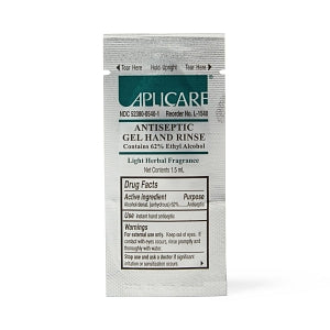 Medline Aplicare Antiseptic Gel Hand Rubs - Aplicare Antiseptic Gel Hand Rub, Single-Use Packets, Light Herbal Fragrance, 1.5 mL - APLL1540