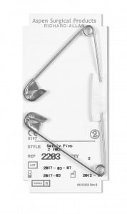 Aspen Surgical Products Safety Pins - Safety Pin, 1" - 2201