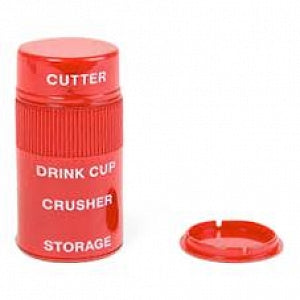 Apothecary Products Deluxe Cut N' Crush Pill Crusher - Pill Cutter / Crusher, Red - 67825