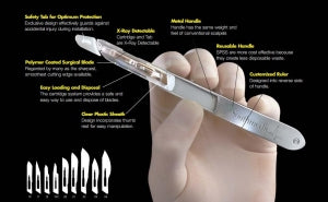 Southmedic SPSS Non-Sterile Metal Handle Safety Scalpel System - Disposable Safety Scalpel, Nonsterile - 73-8222