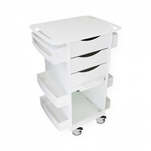 TrippNT Lockable Medical Cart - White Deluxe Core DX Medical Cart with Clear Acrylic Hinged Door, 23" W x 35" H x 19" D - 51352