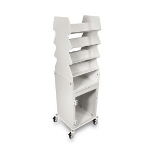 TrippNT Slanted Suture Carts with Bulk Storage Area - Tall Slanted Suture Cart with 8 Shelves, 19"W x 57"H x 17"D - 50252