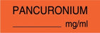 Centurion Centurion Anesthesia Syringe Labels - Pancuronium Fluorescent Red mg / mL Tape - AT180