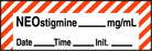 Medline Anesthesia Syringe Labels - Neostigmine Red-Striped mg / mL Tape - ATX108